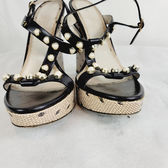 Jason Wu jeweled T- strap wedge sandals - Picture 8 of 10